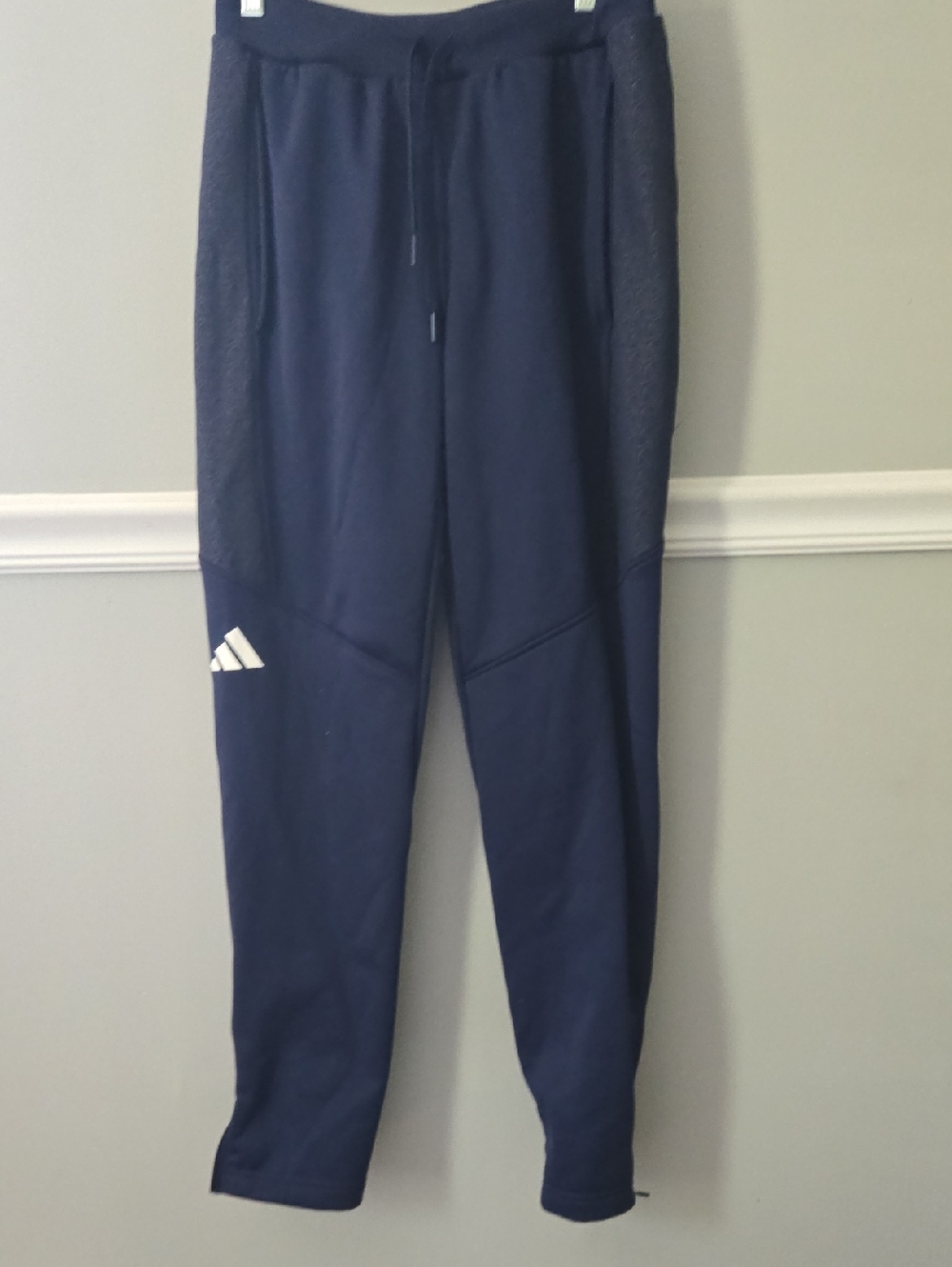 adidas Navy Track Joggers with White Logo